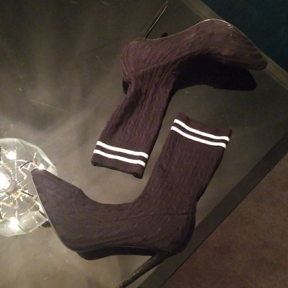 Liliana black sweater sock heels - Picture 2 of 6